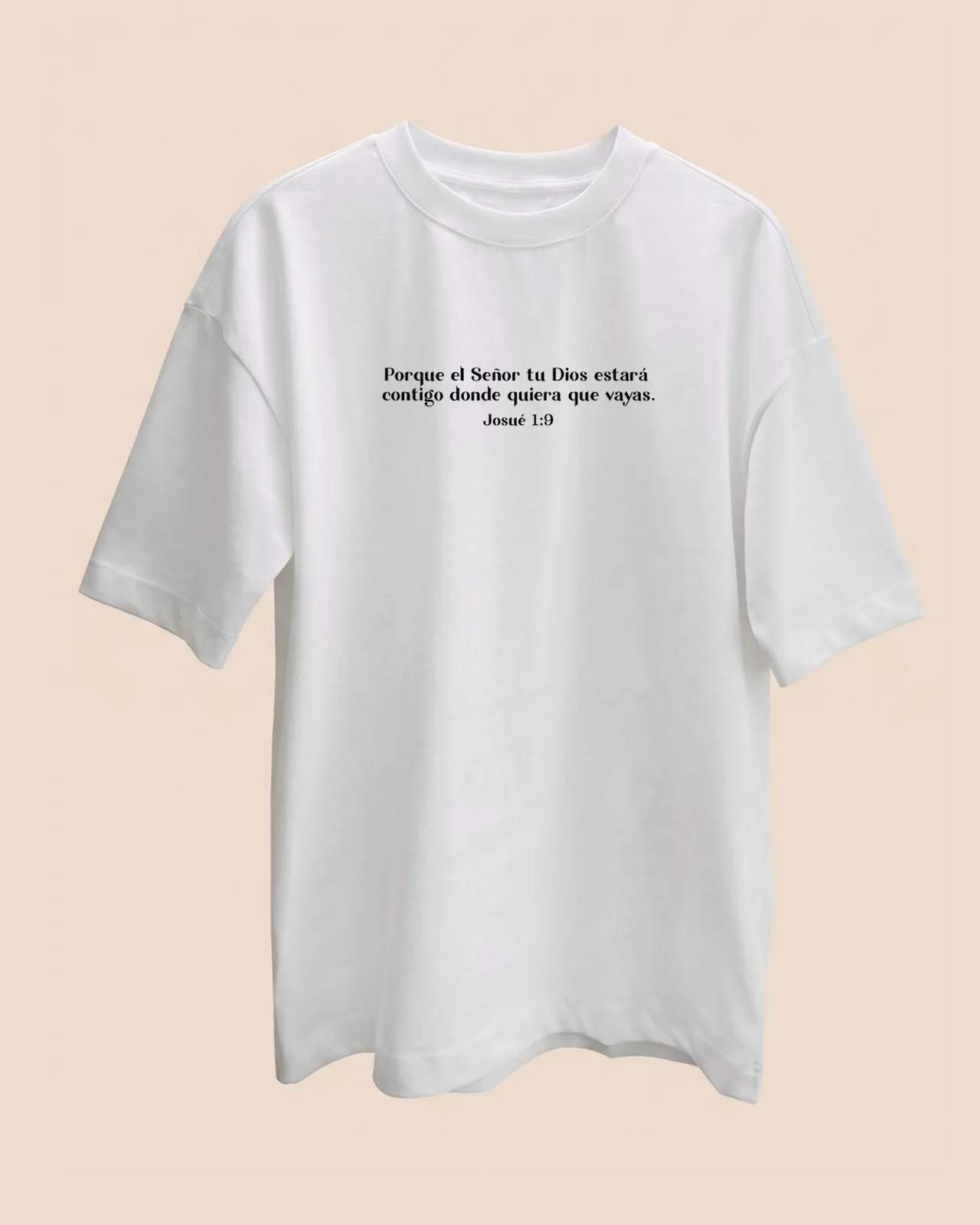 Camiseta No tengas miedo, color blanca, vista de frente