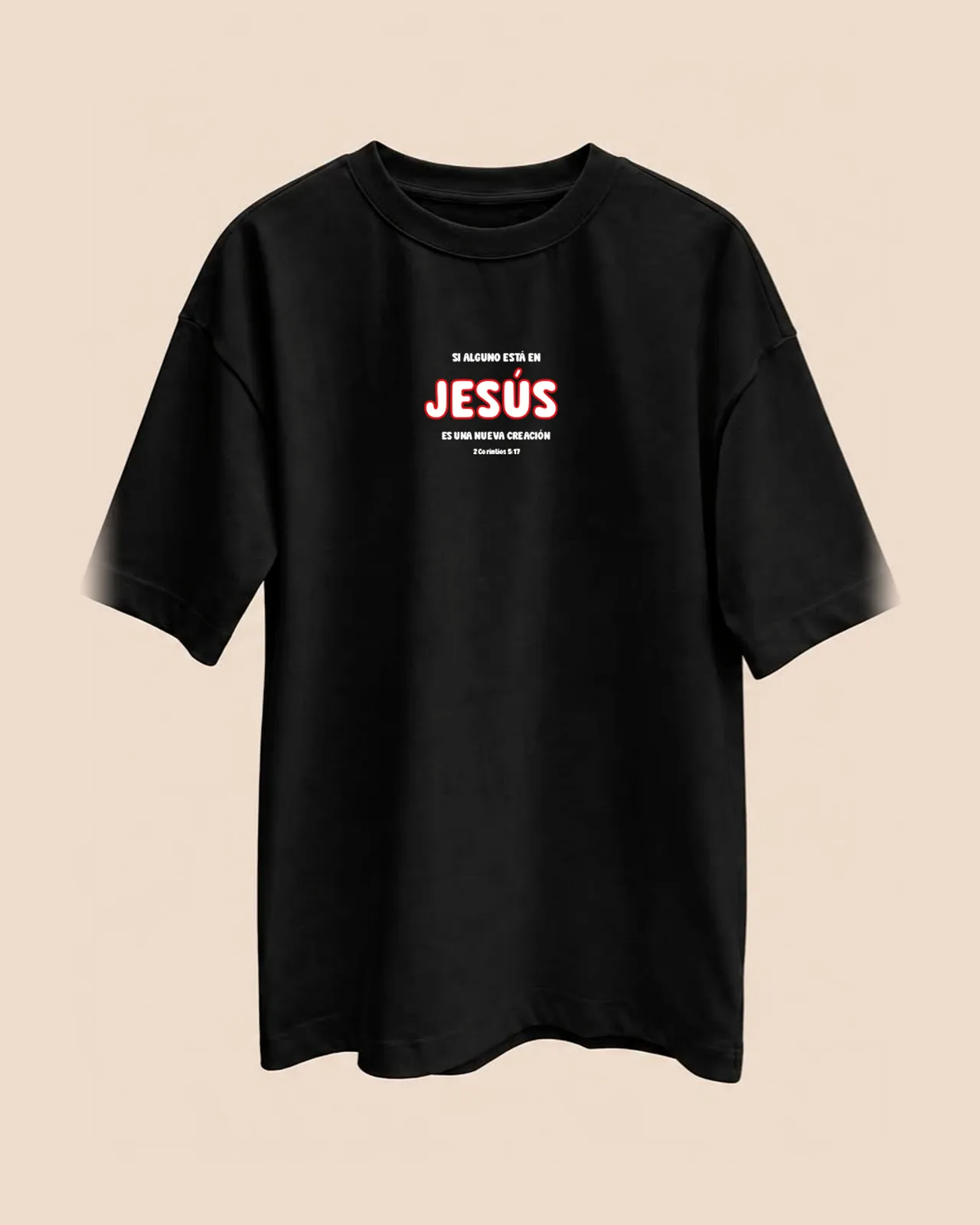 Camiseta Palabras subrayadas, color negra, vista de frente